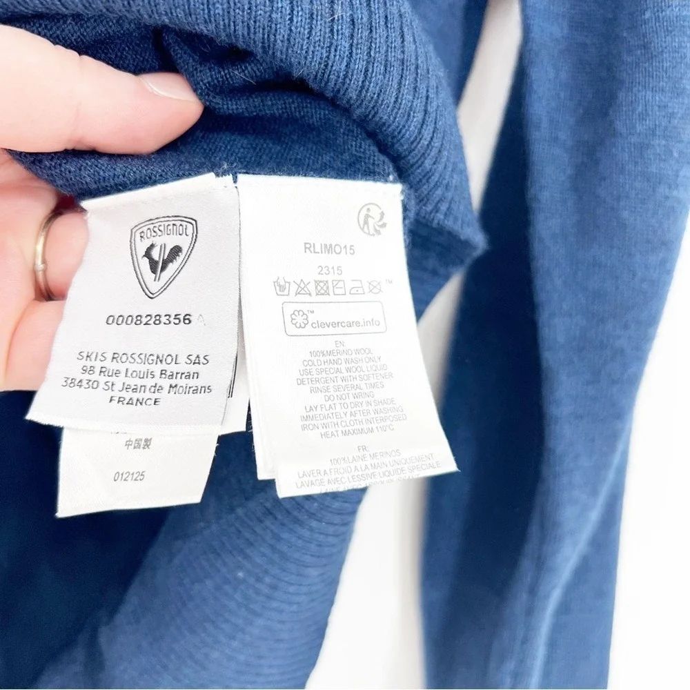 Rossignol Classic Round Neck Merino Wool Sweater 2XL Blue